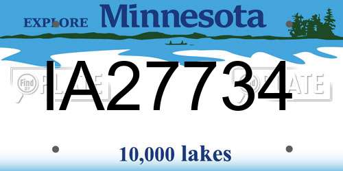 IA27734 Minnesota License Plate