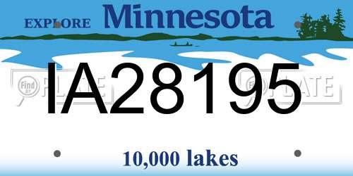 IA28195 Minnesota License Plate