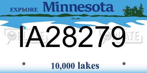 IA28279 Minnesota License Plate