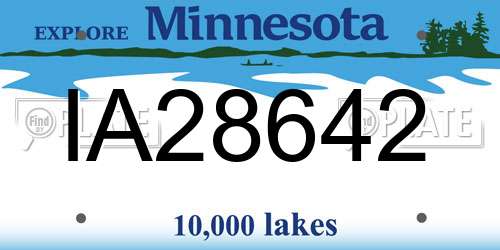 IA28642 Minnesota License Plate