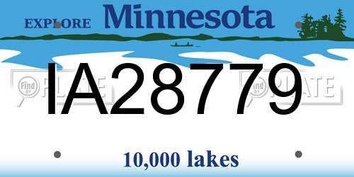 IA28779 Minnesota License Plate