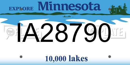 IA28790 Minnesota License Plate