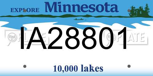 IA28801 Minnesota License Plate