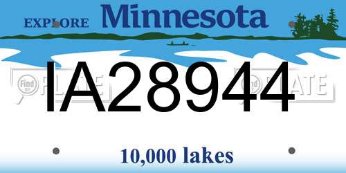 IA28944 Minnesota License Plate