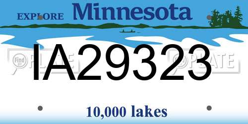 IA29323 Minnesota License Plate