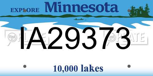IA29373 Minnesota License Plate