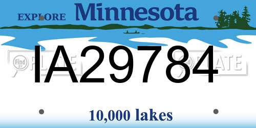 IA29784 Minnesota License Plate