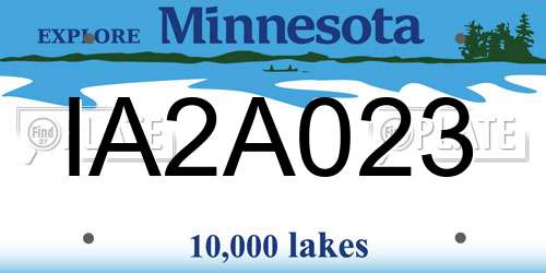 IA2A023 Minnesota License Plate