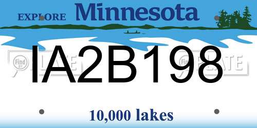 IA2B198 Minnesota License Plate