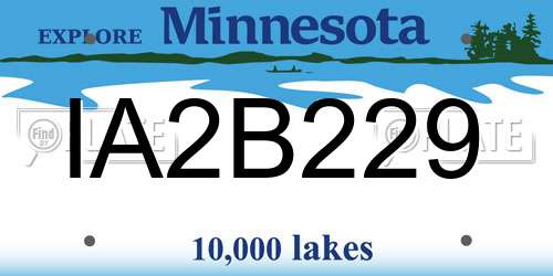 IA2B229 Minnesota License Plate
