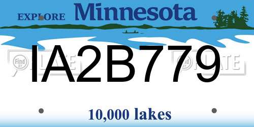 IA2B779 Minnesota License Plate