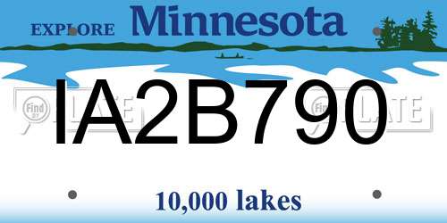 IA2B790 Minnesota License Plate