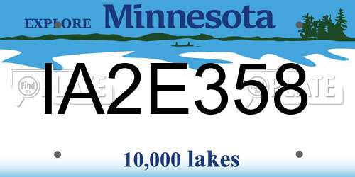 IA2E358 Minnesota License Plate