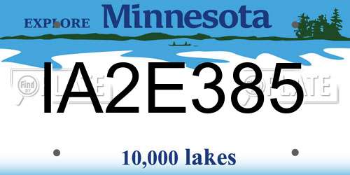 IA2E385 Minnesota License Plate