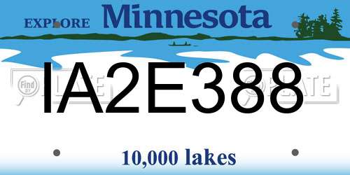 IA2E388 Minnesota License Plate
