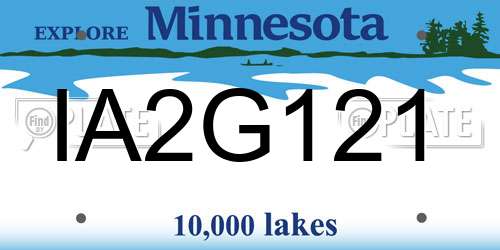 IA2G121 Minnesota License Plate