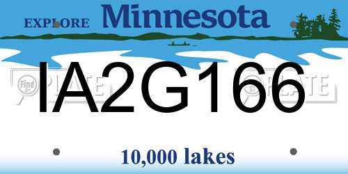 IA2G166 Minnesota License Plate