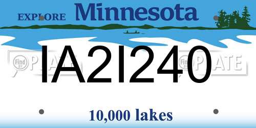 IA2I240 Minnesota License Plate