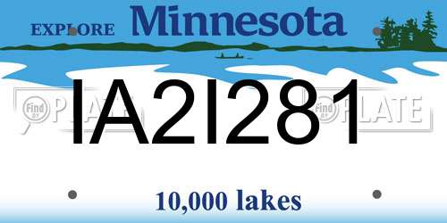 IA2I281 Minnesota License Plate