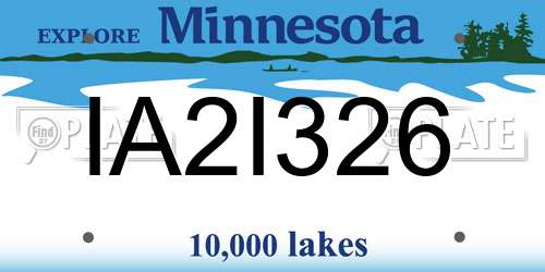 IA2I326 Minnesota License Plate