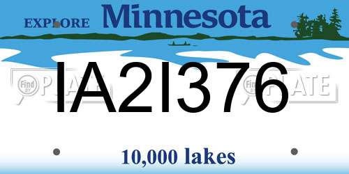 IA2I376 Minnesota License Plate