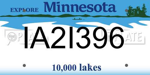IA2I396 Minnesota License Plate
