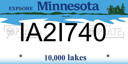 IA2I740 Minnesota License Plate