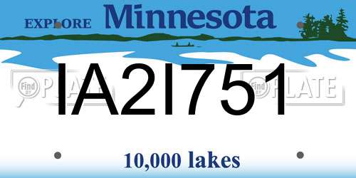 IA2I751 Minnesota License Plate
