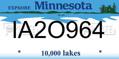 IA2O964 Minnesota License Plate