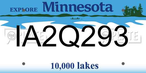 IA2Q293 Minnesota License Plate