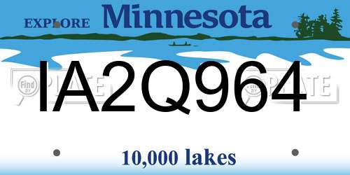 IA2Q964 Minnesota License Plate