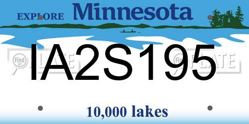 IA2S195 Minnesota License Plate