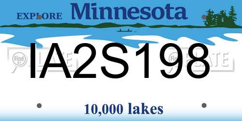 IA2S198 Minnesota License Plate