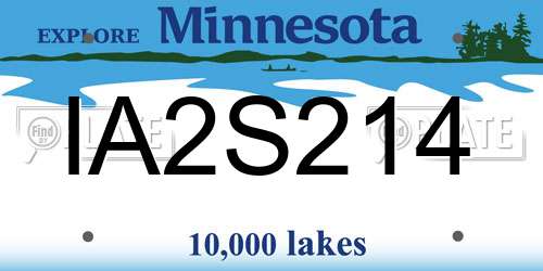 IA2S214 Minnesota License Plate