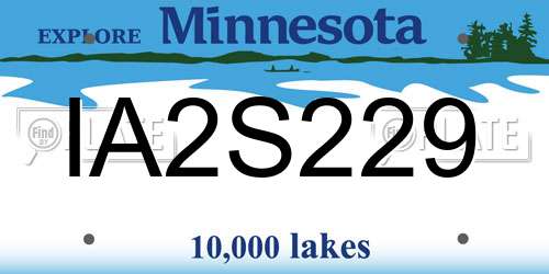 IA2S229 Minnesota License Plate