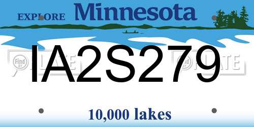 IA2S279 Minnesota License Plate