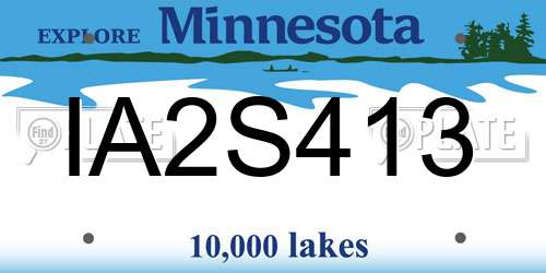 IA2S413 Minnesota License Plate