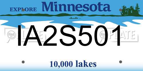 IA2S501 Minnesota License Plate
