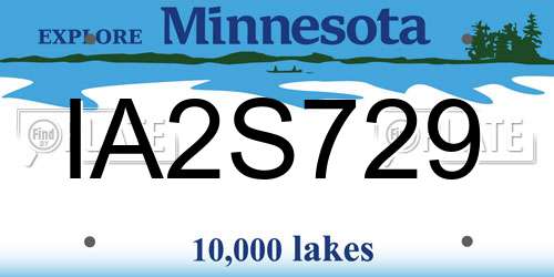 IA2S729 Minnesota License Plate