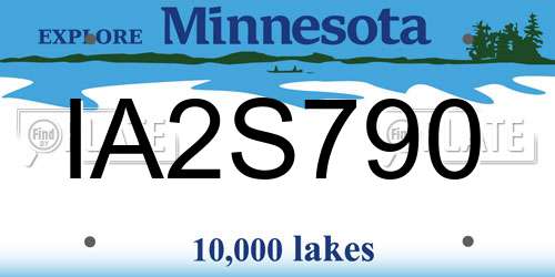 IA2S790 Minnesota License Plate