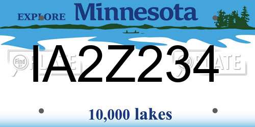 IA2Z234 Minnesota License Plate