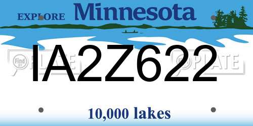 IA2Z622 Minnesota License Plate
