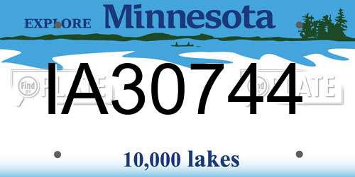 IA30744 Minnesota License Plate