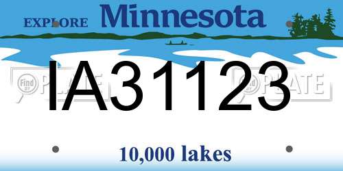 IA31123 Minnesota License Plate