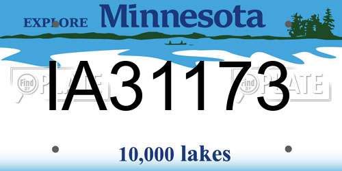 IA31173 Minnesota License Plate
