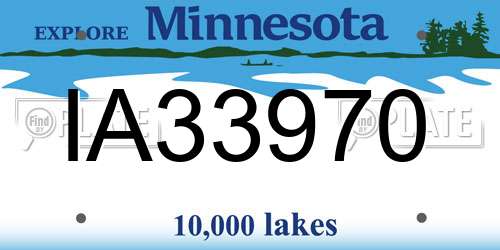 IA33970 Minnesota License Plate