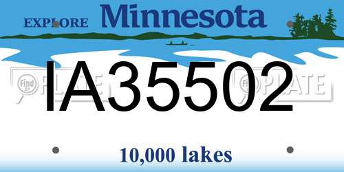 IA35502 Minnesota License Plate