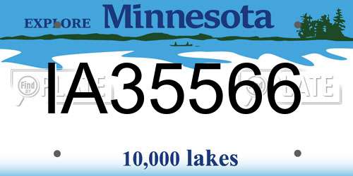 IA35566 Minnesota License Plate