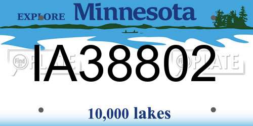 IA38802 Minnesota License Plate