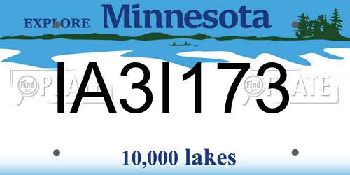 IA3I173 Minnesota License Plate